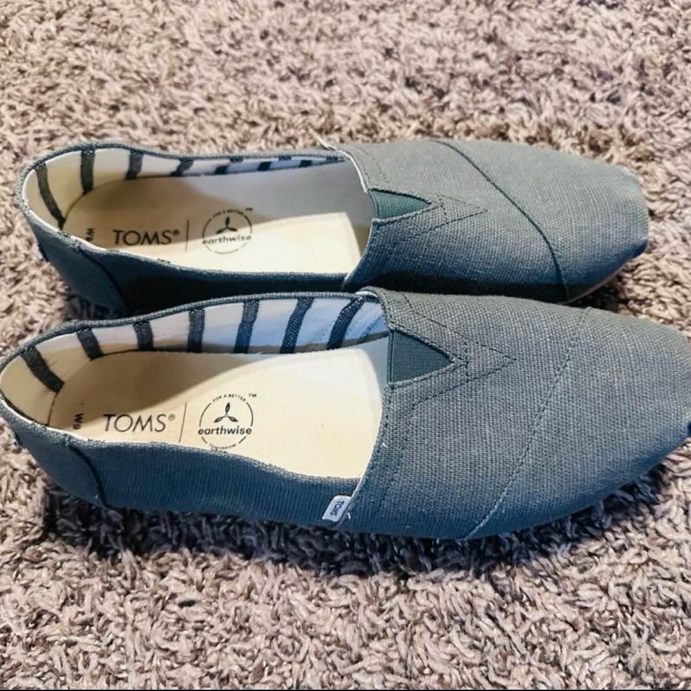 TOMS Classic Slip-On Shoes in Olive Green